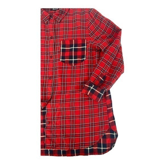 Madewell Red Black Plaid Button Up Long Sleeve New No Tags Women’s M - Picture 4 of 7